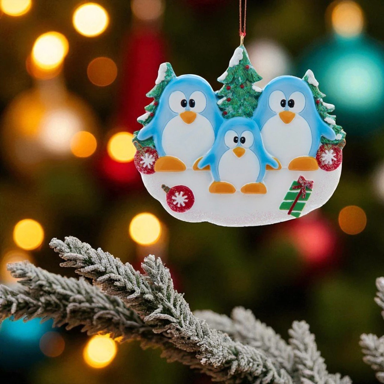 Kurt Adler Personalized Penguin Family Of 3 Ornament 2 Kurt Adler Personalized Penguin Family Of 3 Ornament - Image 2