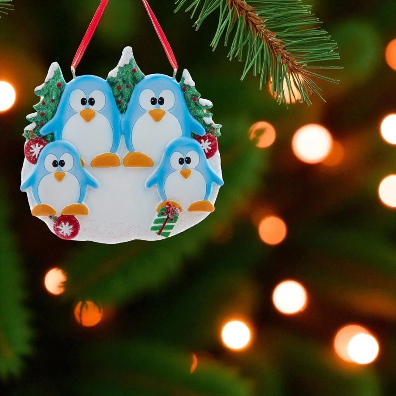 Kurt Adler Personalized Penguin Family Of 4 Ornament 2 Kurt Adler Personalized Penguin Family Of 4 Ornament - Image 2