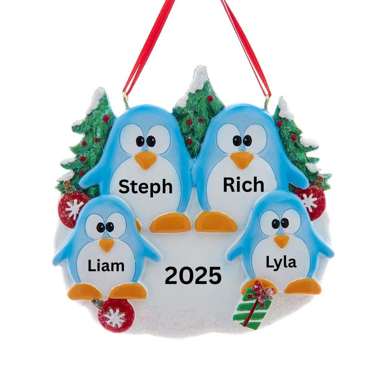 Kurt Adler Personalized Penguin Family Of 4 Ornament 3 Kurt Adler Personalized Penguin Family Of 4 Ornament - Image 3