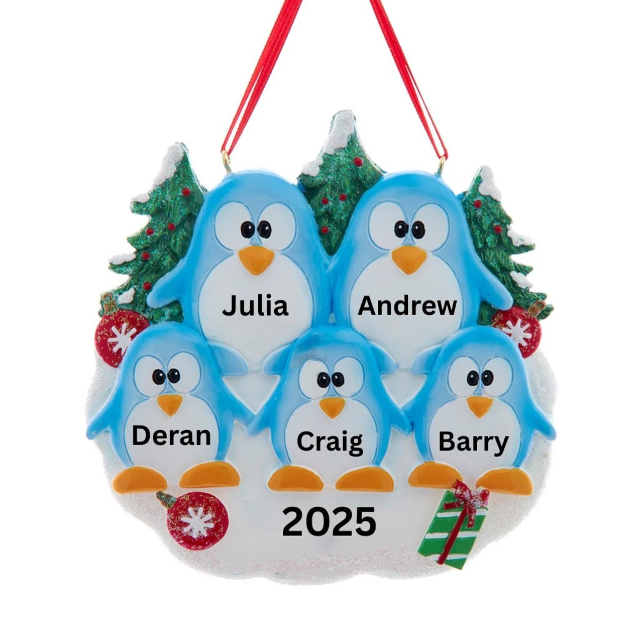 Kurt Adler Personalized Penguin Family Of 5 Ornament 3 Kurt Adler Personalized Penguin Family Of 5 Ornament - Image 3