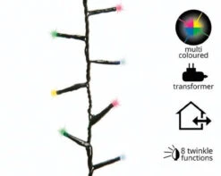 Lumineo 1000 LED Multi-Colored Compact Lights Green Wire -Christmas Loft Shop 781657 3 27145.1701909336