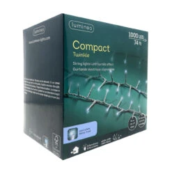 Lumineo Cool White LED Lights, White String, 74ft, 1000 Bulbs, 8 Modes -Christmas Loft Shop 781667 side angel 33679.1701915338