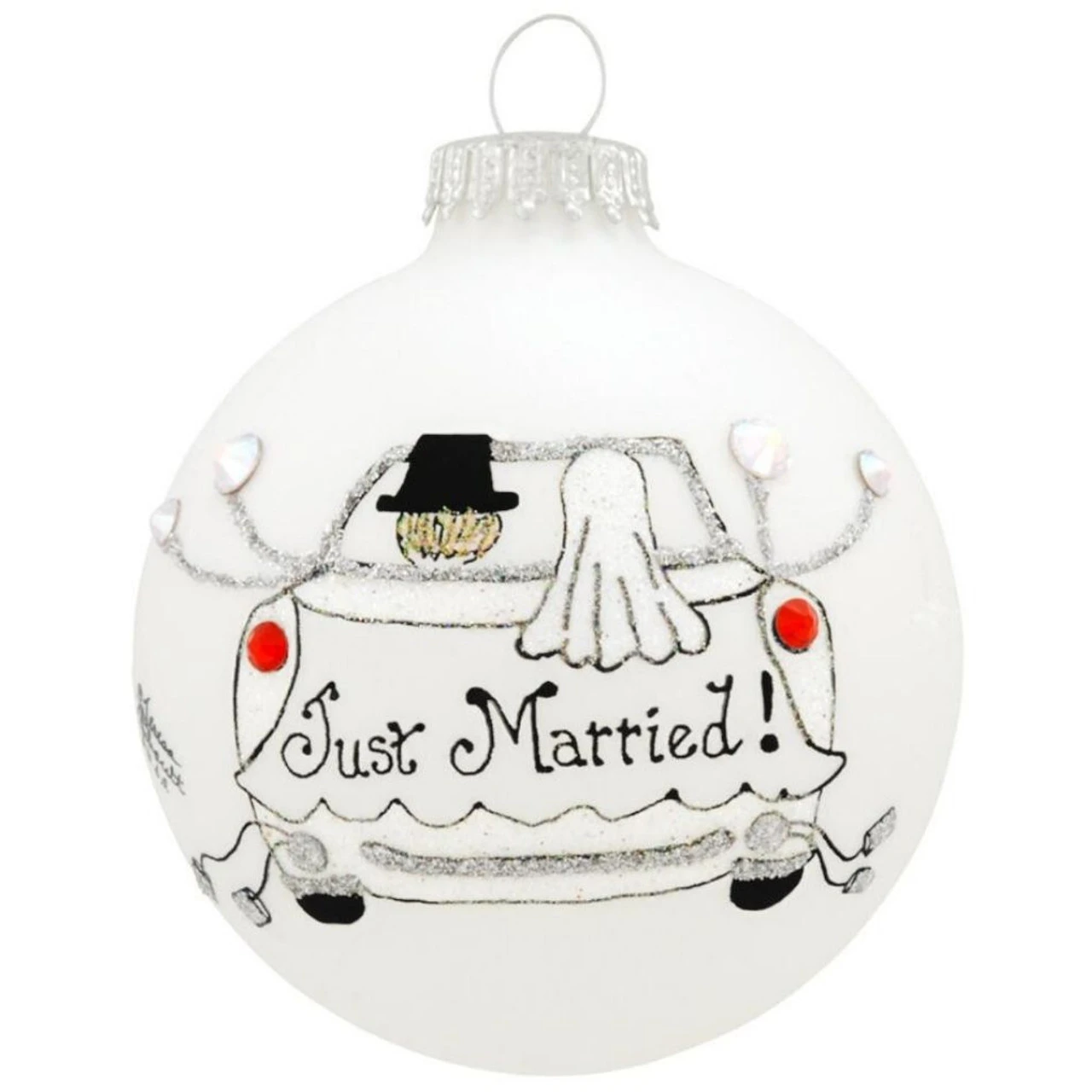 Heart Gifts By Teresa- Just Married Ornament 1 Heart Gifts By Teresa- Just Married Ornament
