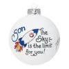 Heart Gifts Son Rocket Glass Ornament