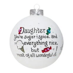 Heart Gifts Daughter Sweet Glass Ornament