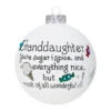 Heart Gifts Granddaughter Sweet Glass Ornament