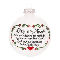 Heart Gifts Sisters By Heart Glass Ornament