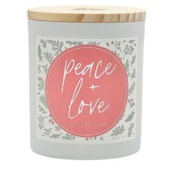 Peace & Love Candle With Frosted Mint Scent