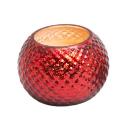 Crimson Mercury Glass Candle - Festive Radiance