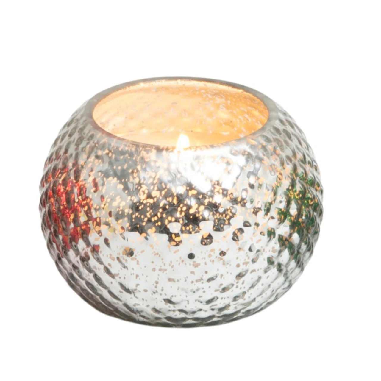 Silver Mercury Glass Candle - Winter Shimmer 1 Silver Mercury Glass Candle - Winter Shimmer