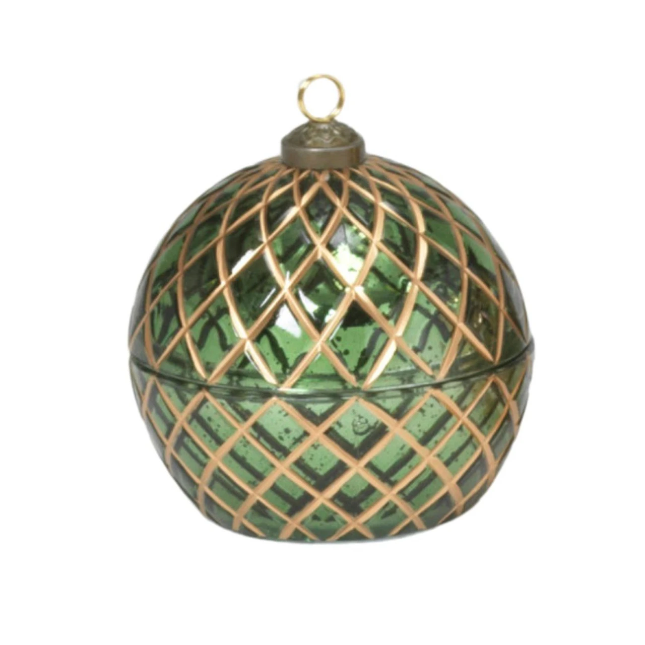 LED Wax Candle Ornament – Emerald Lattice Design 1 LED Wax Candle Ornament – Emerald Lattice Design