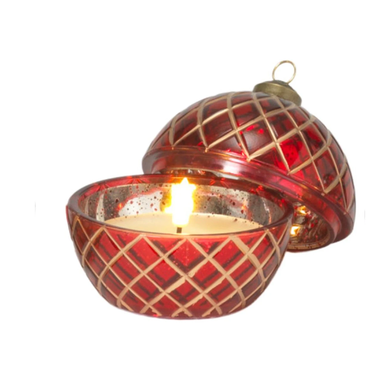 Crimson Lattice LED Candle Ornament 2 Crimson Lattice LED Candle Ornament - Image 2