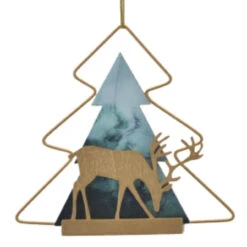 Deer With Tree Ornament - Head Down