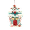 Blue Gingerbread House Clay Ornament