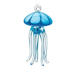 Blue Jellyfish Glass Hanging Ornament