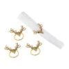 Bronze Deer Head Napkin Ring Set Of 4