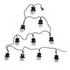 Kurt Adler Cheerful Snowman Head Lights