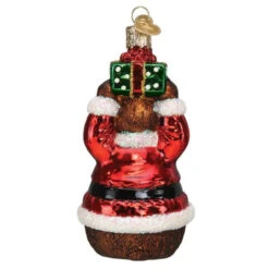 Bear Wearing Santa Suit Blown Glass Ornament 5 Bear Wearing Santa Suit Blown Glass Ornament -Christmas Loft Shop Christmas Bear Ornament back 94611.1680018540