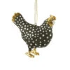 Cody Foster Paper Mache Black Merriment Hen Ornament