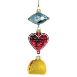 I Heart Tacos Glass Ornament
