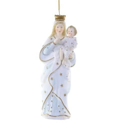 Cody Foster Madonna And Child Enthroned Glass Ornament