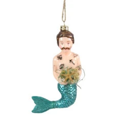 Cody Foster Merman Blown Glass Hanging Ornament