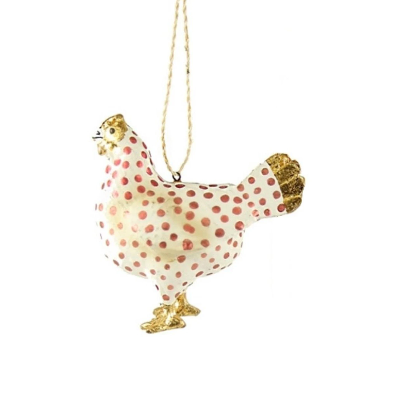 Cody Foster Paper Mache White Merriment Hen Ornament 1 Cody Foster Paper Mache White Merriment Hen Ornament