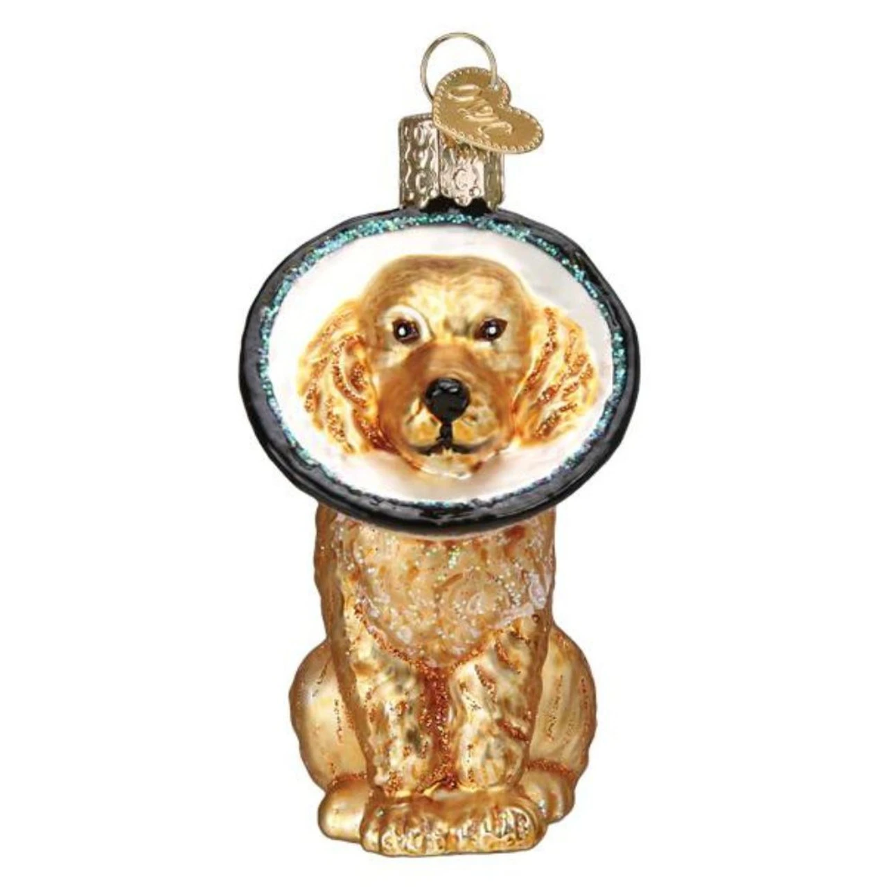 Cone Of Shame Injured Dog Blown Glass Ornament 3 Cone Of Shame Injured Dog Blown Glass Ornament - Image 3
