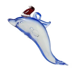 Santa Hat Dolphin With Tail Up Ornament 7 Santa Hat Dolphin With Tail Up Ornament -Christmas Loft Shop Dolphin A Edited2 35875.1717600231