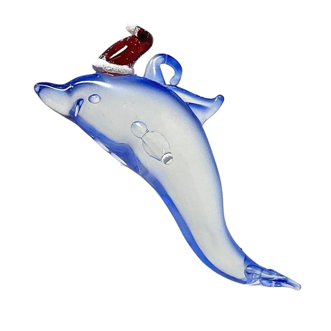 Santa Hat Dolphin With Tail Up Ornament 3 Santa Hat Dolphin With Tail Up Ornament - Image 3