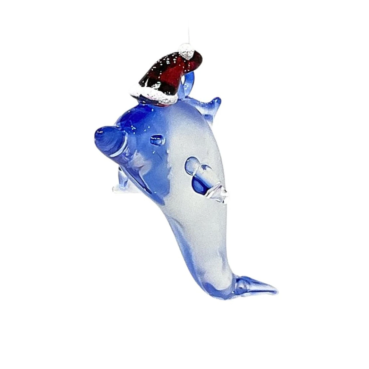 Santa Hat Dolphin With Tail Up Ornament 5 Santa Hat Dolphin With Tail Up Ornament - Image 5
