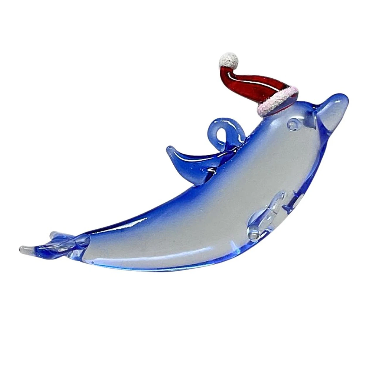 Santa Hat Dolphin With Tail Down Ornament 3 Santa Hat Dolphin With Tail Down Ornament - Image 3