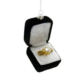 Cody Foster Glass Engagement Ring In Black Box Ornament