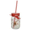 Festive Deer Mason Jar Cup