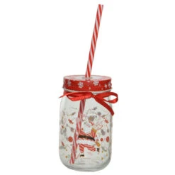 Festive Santa Mason Jar With Lid