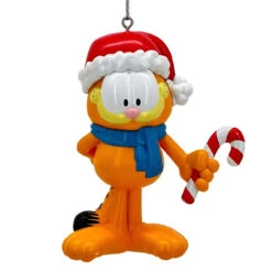 Kurt Adler Garfield With Candy Cane Blow Mold Ornament