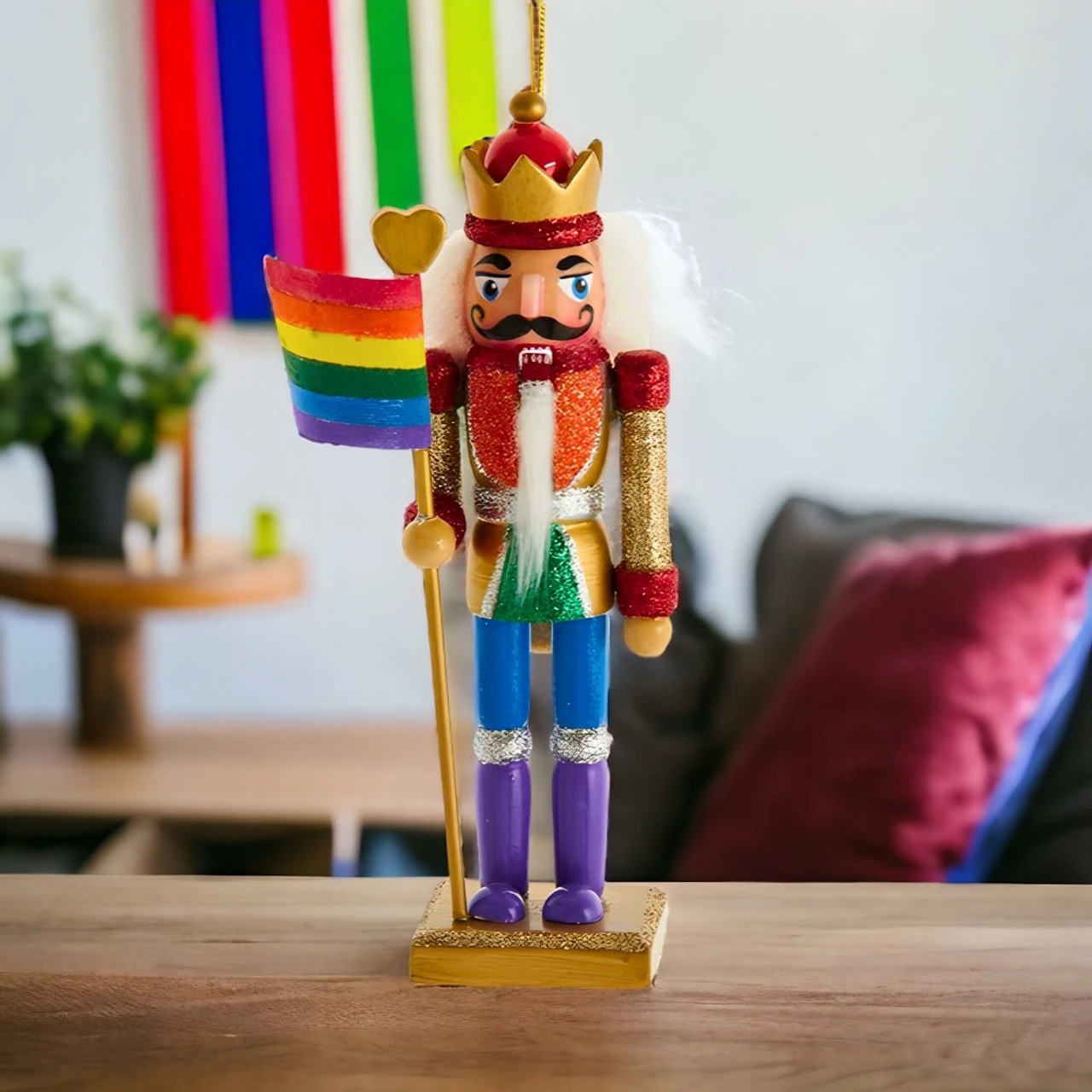 Kurt Adler 6" Gay Pride Nutcracker Ornament 3 Kurt Adler 6" Gay Pride Nutcracker Ornament - Image 3