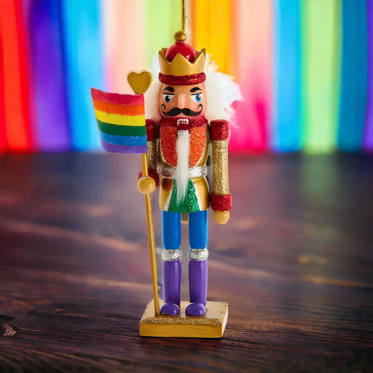 Kurt Adler 6" Gay Pride Nutcracker Ornament 5 Kurt Adler 6" Gay Pride Nutcracker Ornament - Image 5