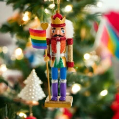 Kurt Adler 6" Gay Pride Nutcracker Ornament 14 Kurt Adler 6" Gay Pride Nutcracker Ornament -Christmas Loft Shop Gay Pride Nutcracker style rainbow again tree flag Photoroom 98923.1715200887