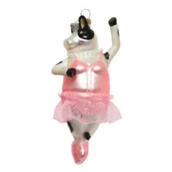Glass Ballerina Cow Ornament