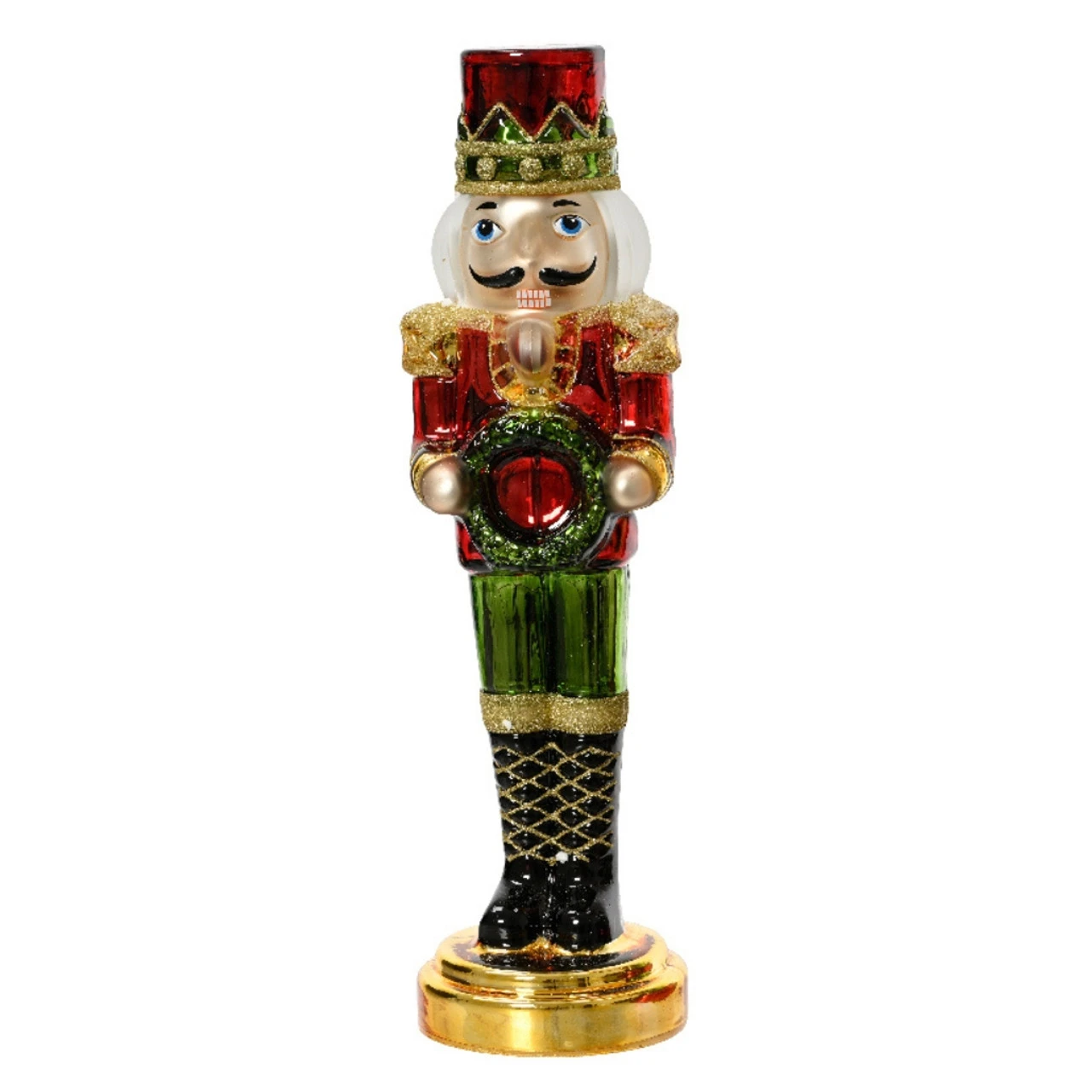 Glass Nutcracker With Red Hat Figurine 1 Glass Nutcracker With Red Hat Figurine
