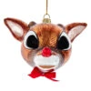 Kurt Adler Rudolph The Red Nose Reindeer Head Ornament
