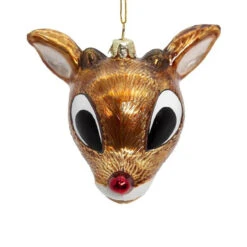 Kurt Adler Rudolph The Red Nose Reindeer Head Ornament -Christmas Loft Shop Glass Rudolph Head Ornament top 66284.1711470708