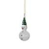Handmade Glass Snowman Green Hat Ornament