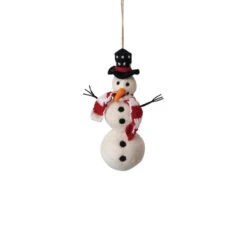 Handmade Wool Felt Snowman Ornament