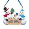Kurt Adler Hanukkah Wishing Everyone Happy Holidays Snow Couple Ornament