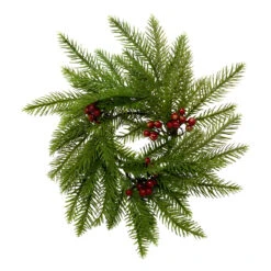 Holly Berry And Pine Candle Ring Centerpiece 7 Holly Berry And Pine Candle Ring Centerpiece -Christmas Loft Shop Holly Berry and Pine Candle Ring Centerpiece 58126.1709827054