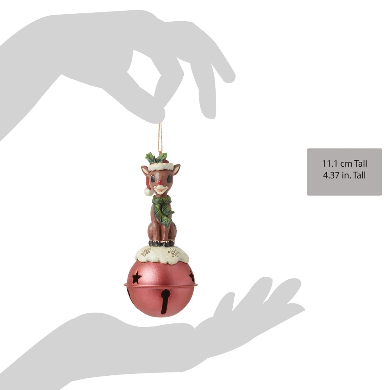 Jim Shore - Rudolph Traditions - Rudolph On Bell Ornament 6 Jim Shore - Rudolph Traditions - Rudolph On Bell Ornament - Image 6