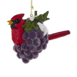 Kurt Adler Frosted Cardinal Grape Ornament