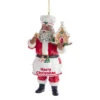 Kurt Adler African American Santa With Gingerbread Ornament